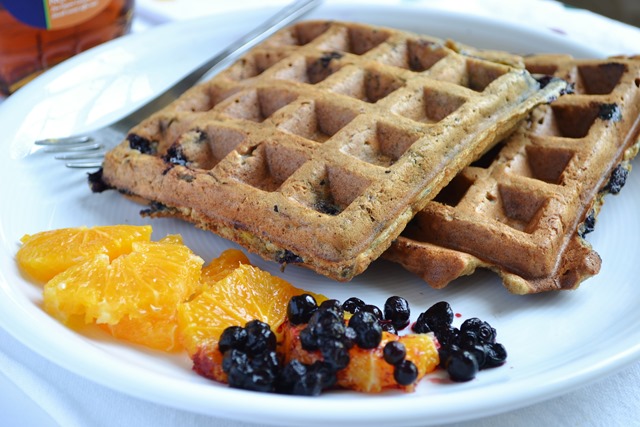Blueberry-Orange Buckwheat Waffles