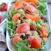 Fresh Apricot Salad with Strawberry Dressing & Pecans