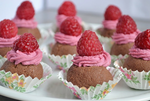 Mini Raw Cacao Coconut Raspberry Cupcakes